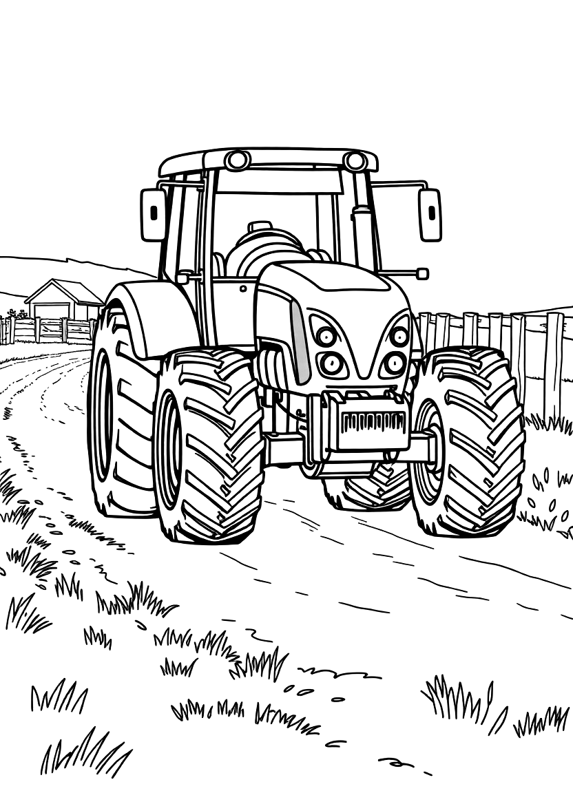 Min stora traktormålarbok – 30 roliga målarbilder för barn 🚜