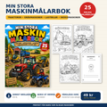 Min stora maskinmålarbok – 25 roliga målarbilder för barn